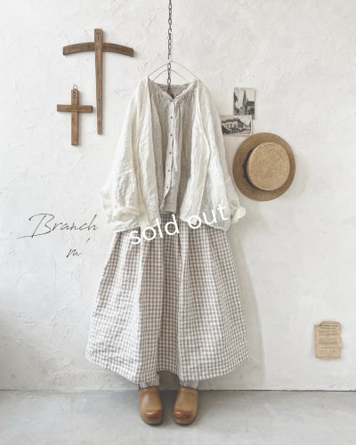 画像1: Branch m'/リネンのボレロカーディガン・オフ