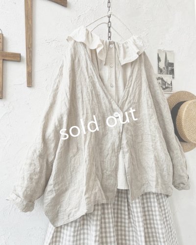 画像4: Branch m'/リネンのボレロカーディガン・ナチュラル
