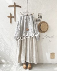 Branch m'/織姫炊きリネンプルオーバー・ライトグレー