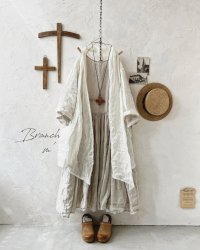 Branch m'/リネンのロングカーディガン・オフ