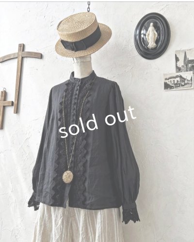 画像2: HALLELUJAH／2.Chimise a Dentelle レースブラウス・black