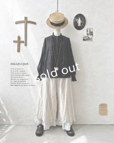 画像1: HALLELUJAH／2.Chimise a Dentelle レースブラウス・black