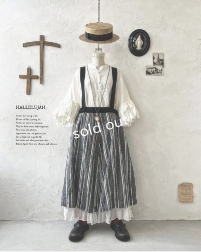 画像1: HALLELUJAH／12.Victorian Pantalon ヴィクトリアンパンタロン・Gray stripe