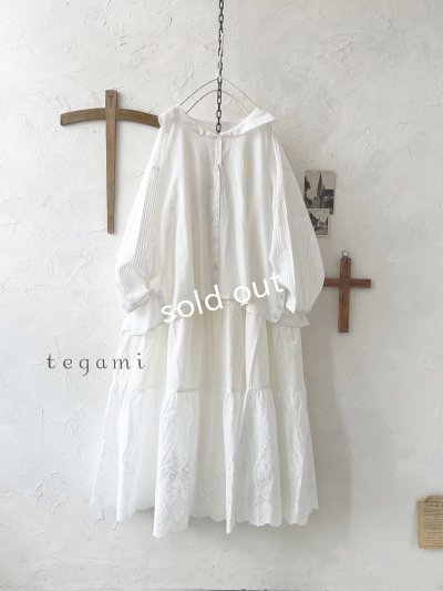 画像1: tegami/ニュアンスセーラー襟のブラウス・オフ