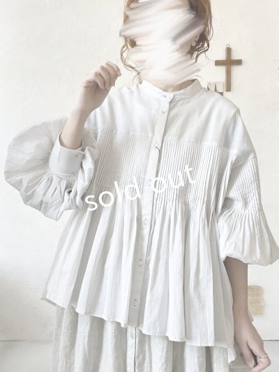 画像12: tegami/ドロップピンタックのカフスブラウス・オフ