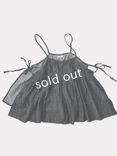 画像4: sloe/サイドリボンのデニムキャミ・ブラック