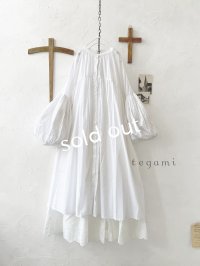 tegami/ピンタックバルーンのスモックワンピース・オフ