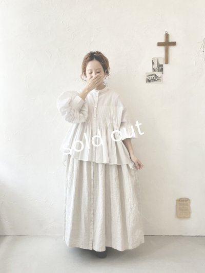 画像10: tegami/ドロップピンタックのカフスブラウス・オフ