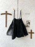 画像1: sloe/サイドリボンのデニムキャミ・ブラック (1)