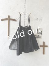 sloe/サイドリボンのデニムキャミ・ブラック