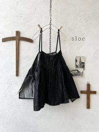 sloe/サイドリボンのデニムキャミ・ブラック