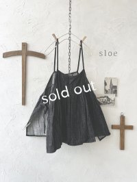 sloe/サイドリボンのデニムキャミ・ブラック