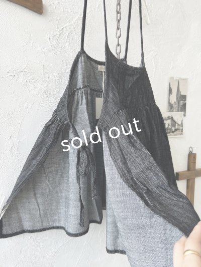 画像3: sloe/サイドリボンのデニムキャミ・ブラック