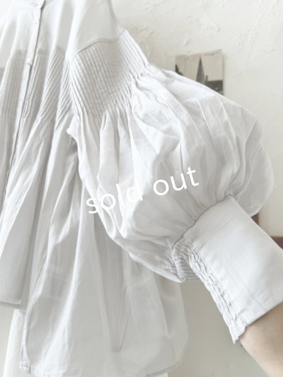 画像7: tegami/ドロップピンタックのカフスブラウス・ライトグレー