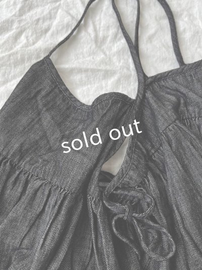 画像6: sloe/サイドリボンのデニムキャミ・ブラック