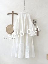 tegami/ピンタックリボンパフ袖のブラウス・オフ
