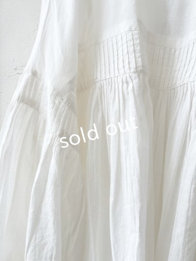 画像6: tegami/ピンタックリボンパフ袖のブラウス・オフ