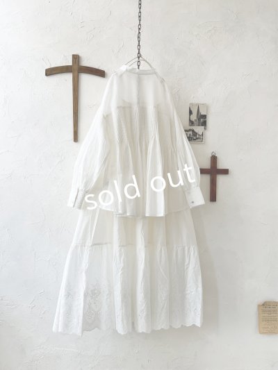 画像7: tegami/ドロップピンタックのカフスブラウス・オフ