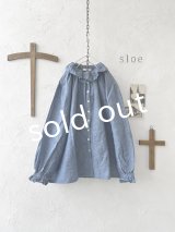 sloe/ダンガリーフリルブラウス・ブルー