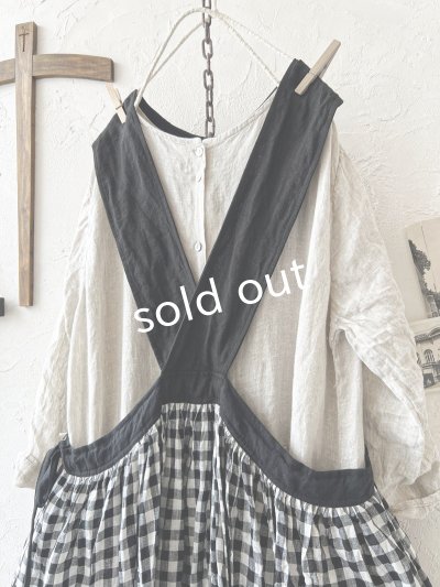 画像8: MARCHE' DE SOEUR/バッククロスワンピース・黒ギンガム