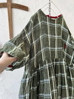 画像3: MARCHE' DE SOEUR／ギャザーワンピース・グリーンチェック (3)