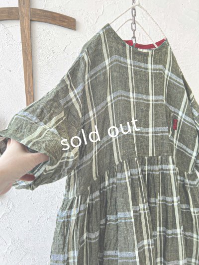画像3: MARCHE' DE SOEUR／ギャザーワンピース・グリーンチェック
