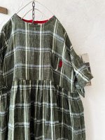 画像2: MARCHE' DE SOEUR／ギャザーワンピース・グリーンチェック (2)