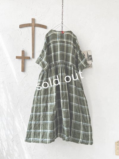 画像7: MARCHE' DE SOEUR／ギャザーワンピース・グリーンチェック