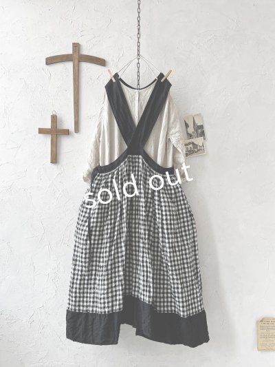 画像7: MARCHE' DE SOEUR/バッククロスワンピース・黒ギンガム