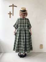 画像11: MARCHE' DE SOEUR／ギャザーワンピース・グリーンチェック (11)
