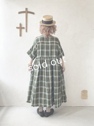 画像11: MARCHE' DE SOEUR／ギャザーワンピース・グリーンチェック