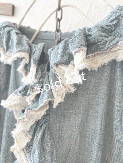 画像4: MARCHE' DE SOEUR／フローフリルパフ袖ブラウス・ブルー