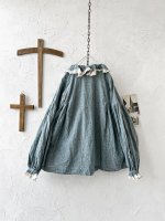 画像9: MARCHE' DE SOEUR／フローフリルパフ袖ブラウス・ブルー (9)