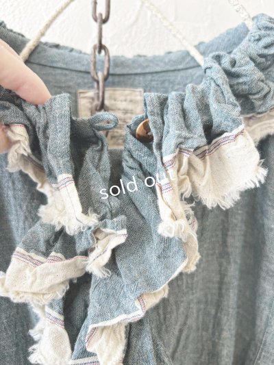 画像2: MARCHE' DE SOEUR／フローフリルパフ袖ブラウス・ブルー