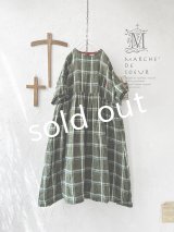 MARCHE' DE SOEUR／ギャザーワンピース・グリーンチェック