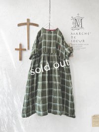MARCHE' DE SOEUR／ギャザーワンピース・グリーンチェック