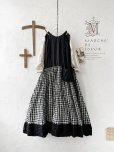 画像1: MARCHE' DE SOEUR／バッククロスワンピース・黒ギンガム (1)