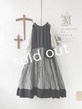 MARCHE' DE SOEUR／バッククロスワンピース・黒ギンガム