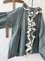 画像7: MARCHE' DE SOEUR／フローフリルパフ袖ブラウス・ブルー (7)