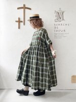 画像9: MARCHE' DE SOEUR／ギャザーワンピース・グリーンチェック (9)