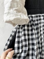 画像4: MARCHE' DE SOEUR／バッククロスワンピース・黒ギンガム (4)