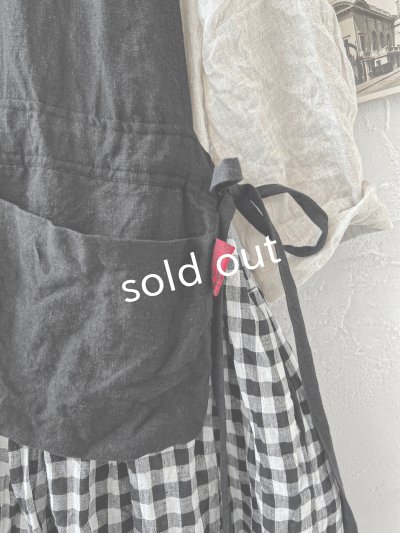 画像3: MARCHE' DE SOEUR/バッククロスワンピース・黒ギンガム