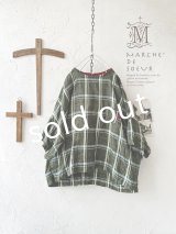 MARCHE' DE SOEUR／リネンプルオーバー・グリーンチェック