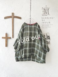 MARCHE' DE SOEUR／リネンプルオーバー・グリーンチェック