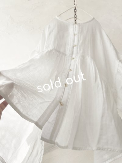 画像7: Dgy/フレアギャザーのガーゼブラウス・オフ