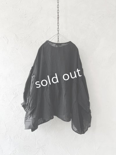 画像4: Dgy/フレアギャザーのガーゼブラウス・黒