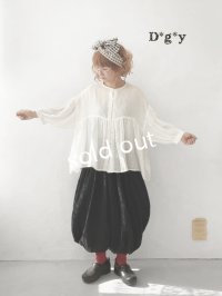 Dgy/フレアギャザーのガーゼブラウス・オフ