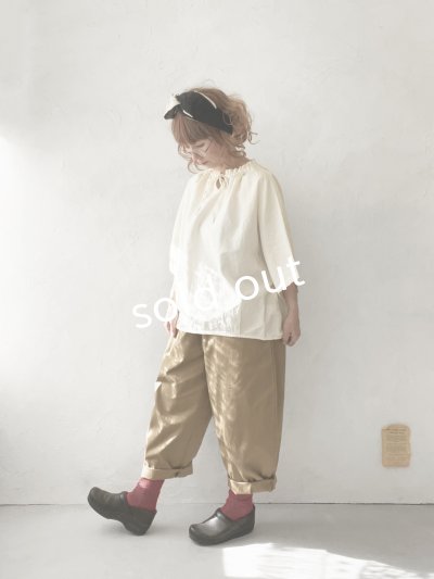 画像10: Bliss Bunch/ドロスト襟の5分袖ブラウス・アイボリー