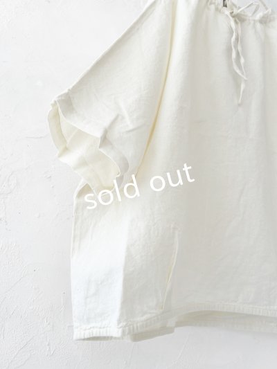 画像5: Bliss Bunch/ドロスト襟の5分袖ブラウス・アイボリー