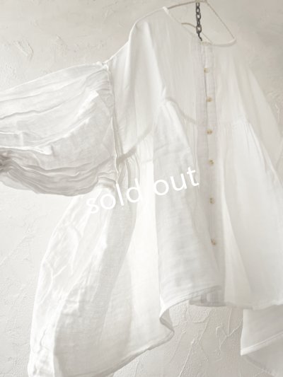 画像6: Dgy/フレアギャザーのガーゼブラウス・オフ
